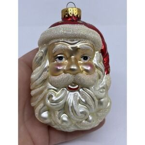 Old World Style Santa Glass Ornament Christmas Read*